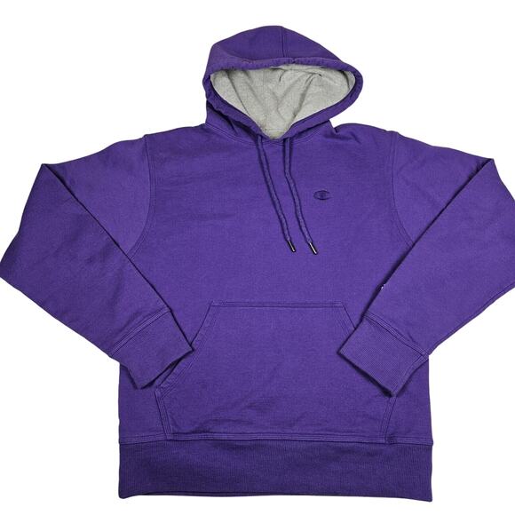 Champion Powerblend Fleece Hoodie Pullover Men S Purple Athleisure Sweatshirt - Picture 1 of 14